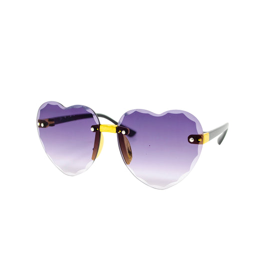 Black Frameless Heart Sunglasses