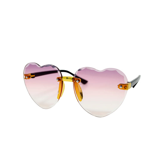 Purple Frameless Heart Sunglasses