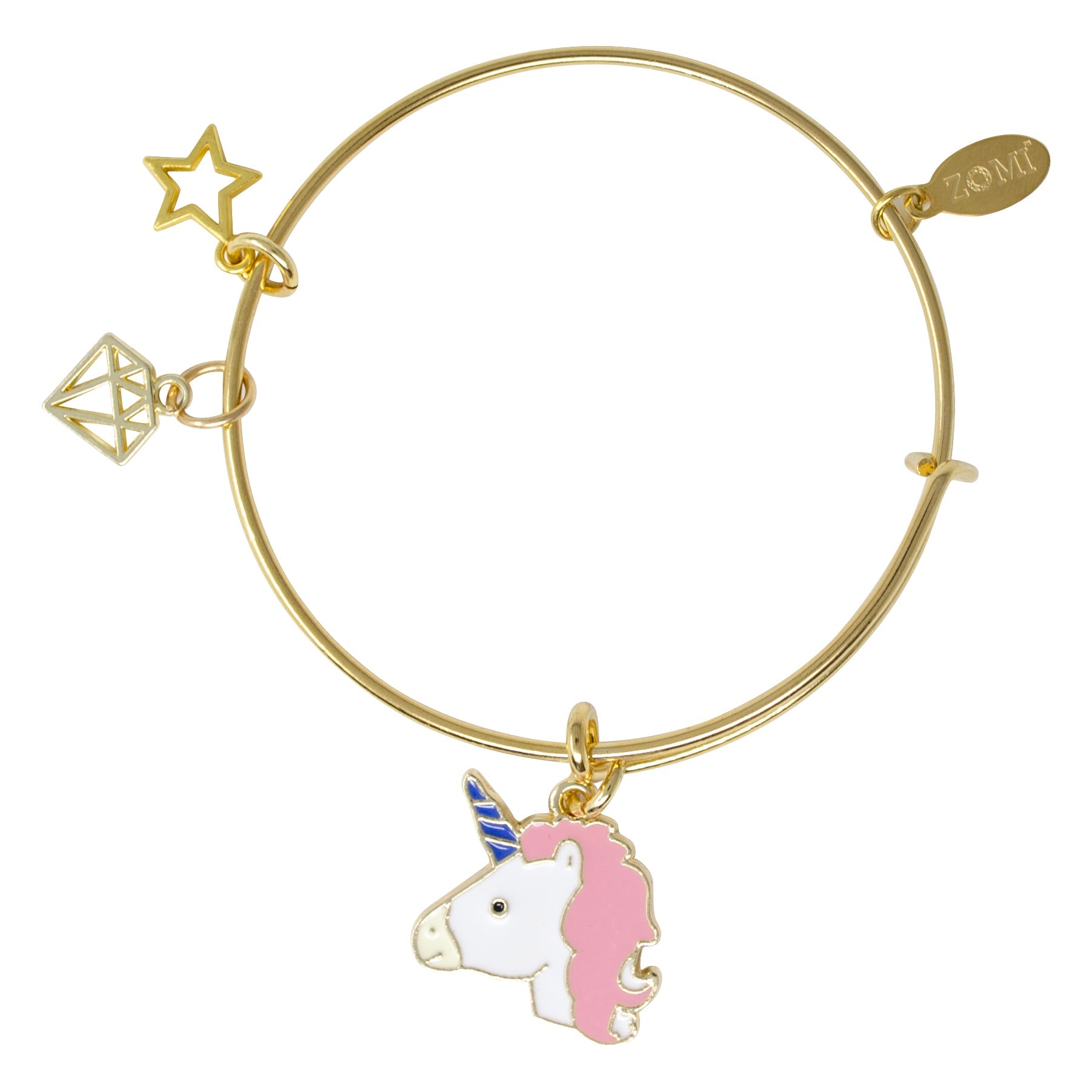 Kids Gold Cuff Unicorn Bracelet