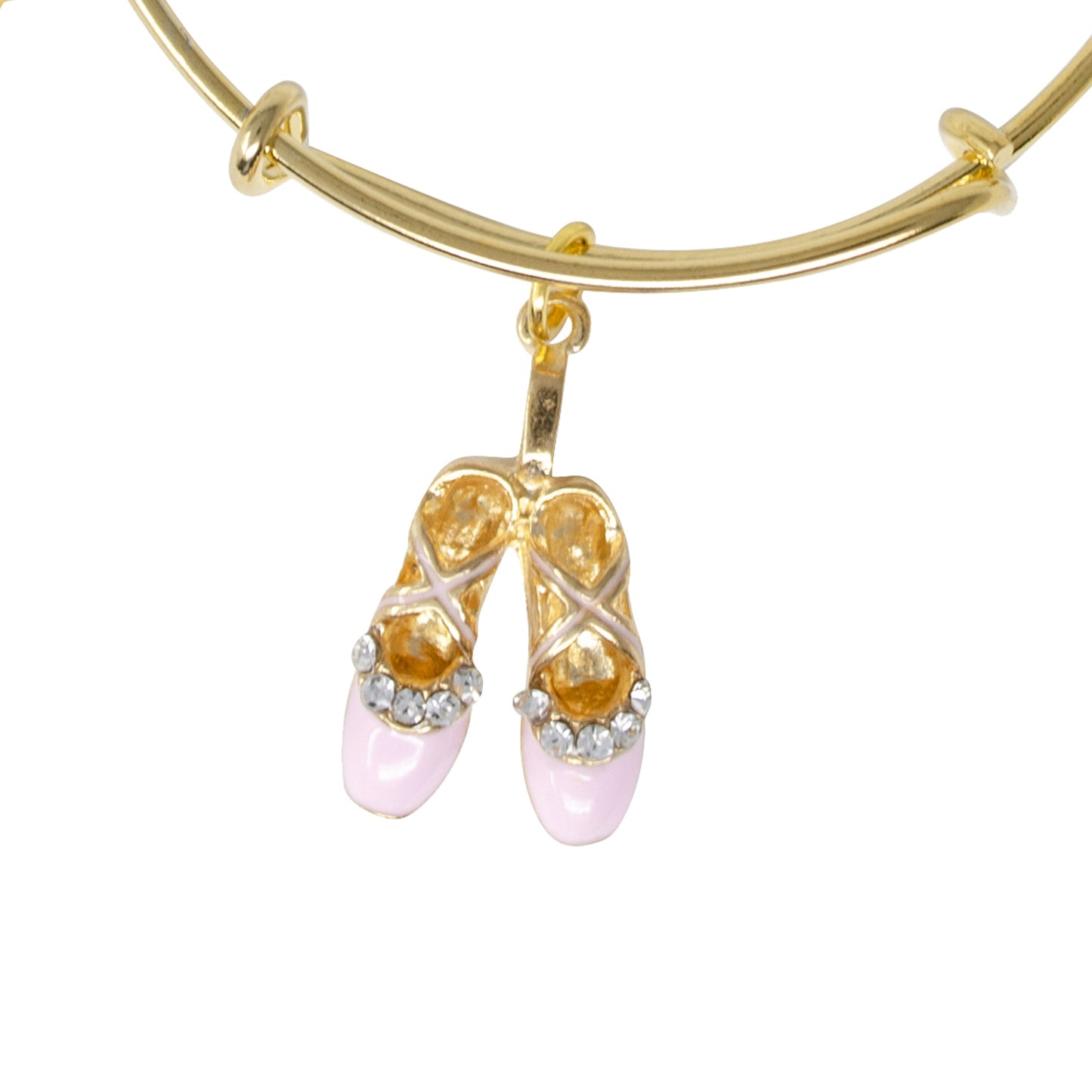 Ballet Slippers Gold Bangle Bracelet