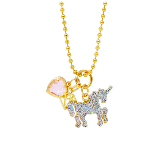 Unicorn Heart Gold Necklace