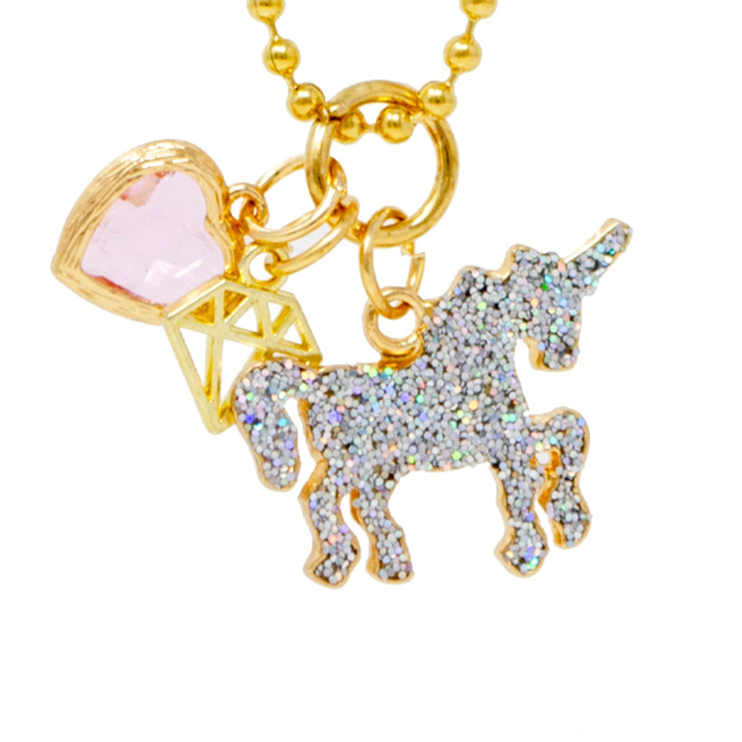 Unicorn Heart Gold Necklace