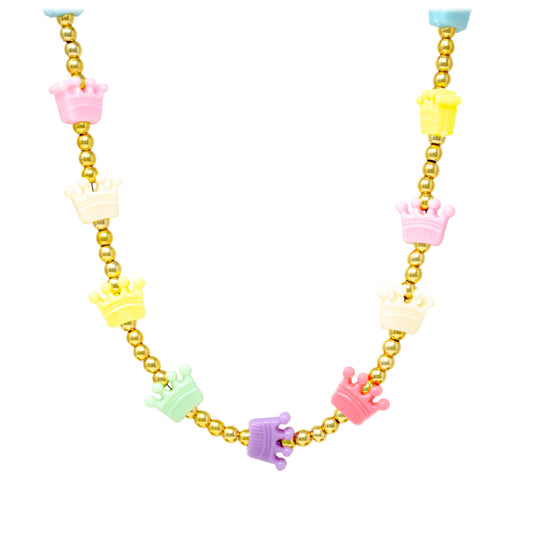 Girls Crown Bead Necklace