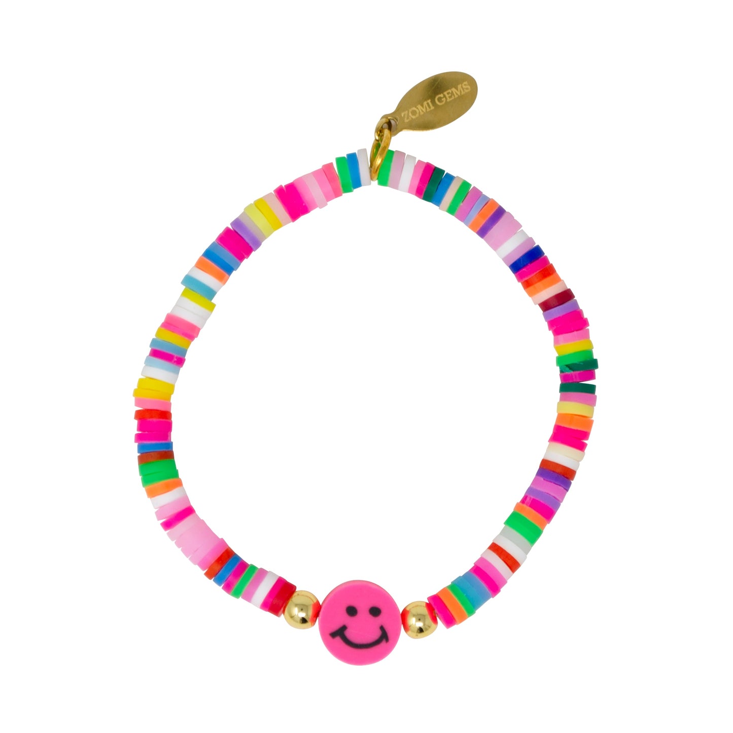 Happy Face Disk Bead Bracelet Set