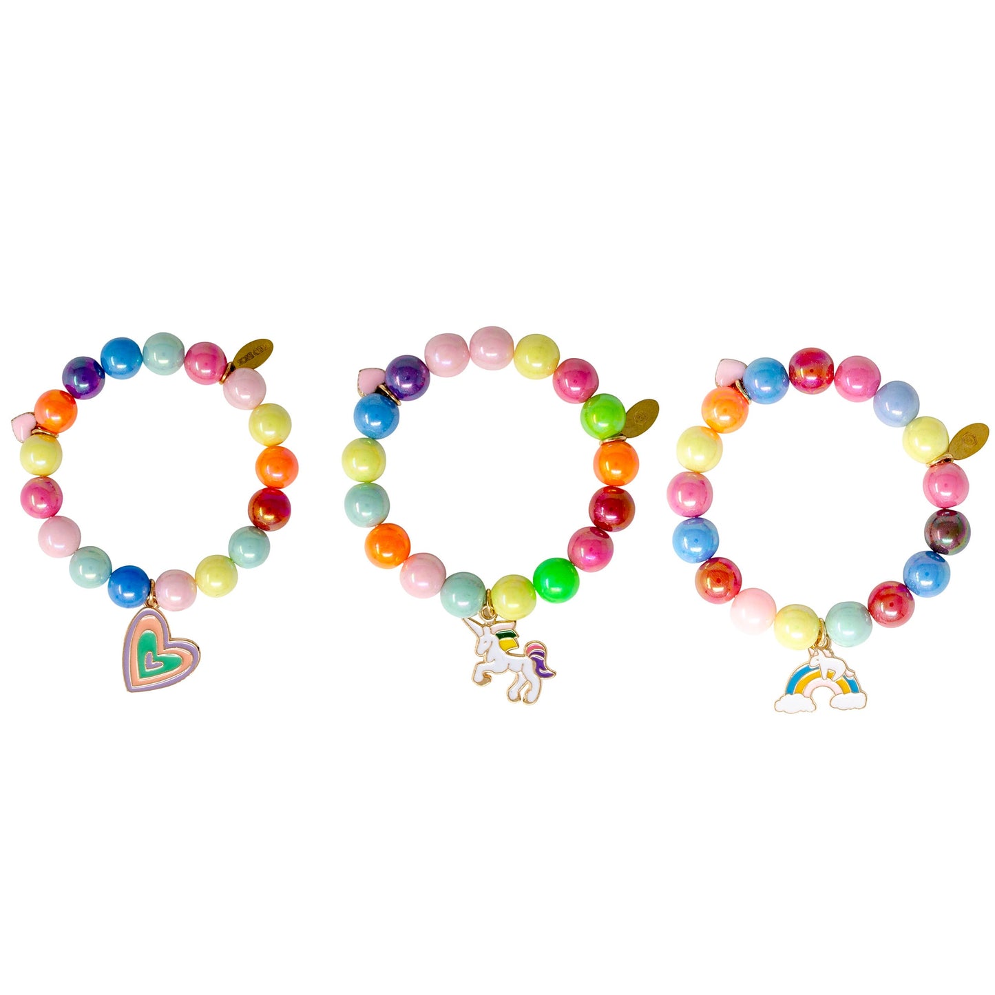 Bright Gumball Rainbow Bracelet Set