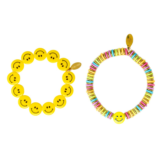 Happy Face Emoji Bracelet Pair
