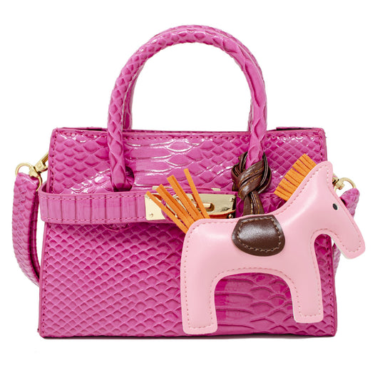 Crocodile Patent Pony Handbag