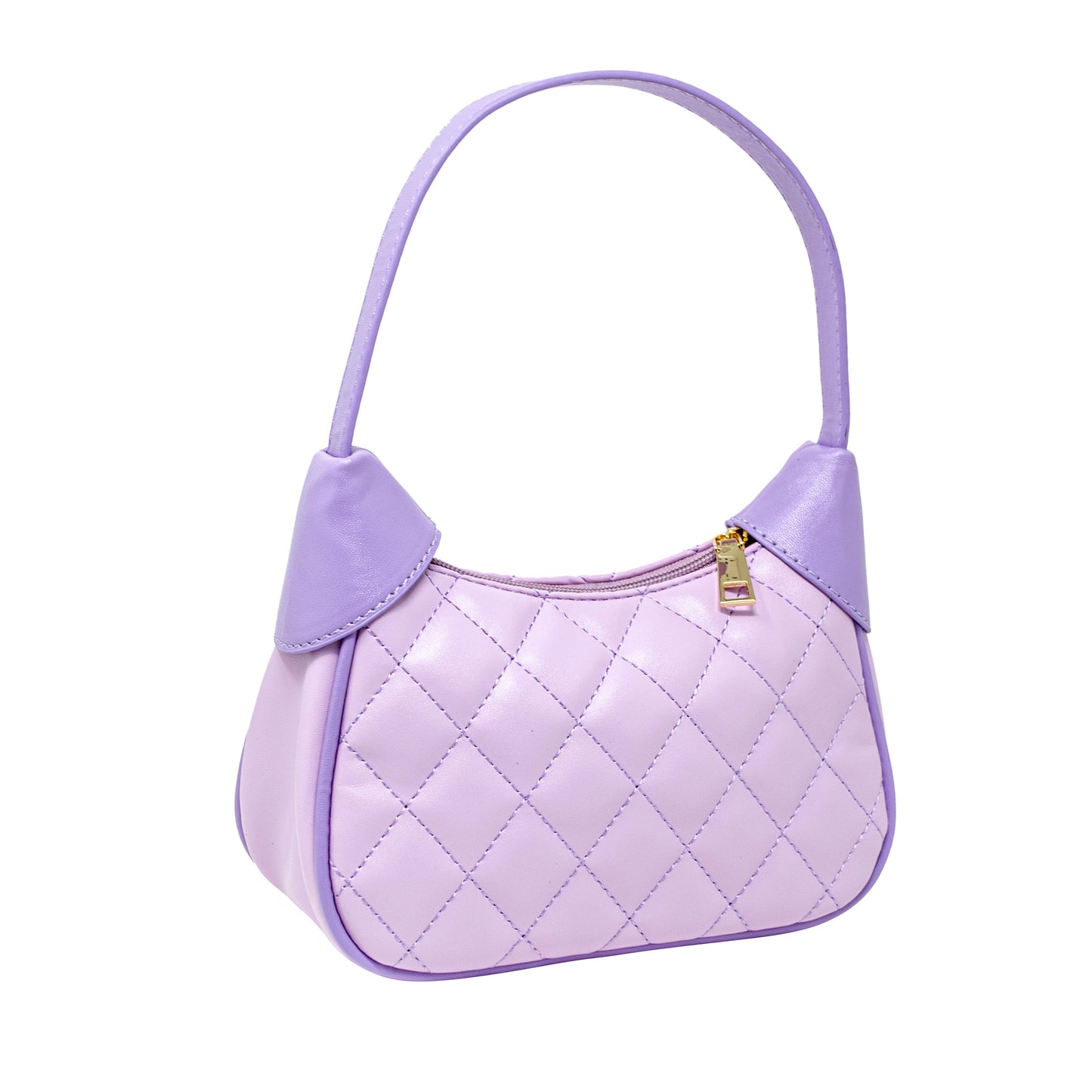 Girl's Quilted Leather Zip Top Handbag