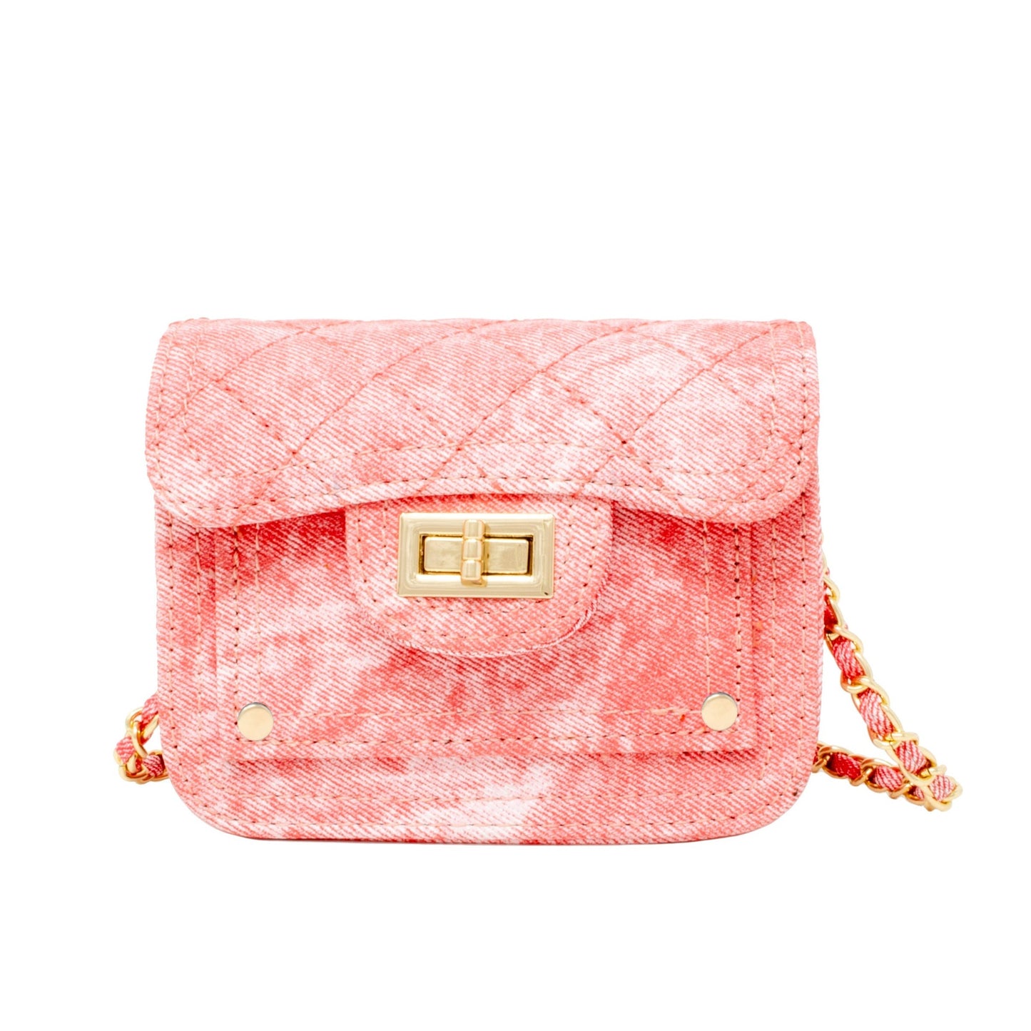 Tie Dye Quilted Denim Handbag