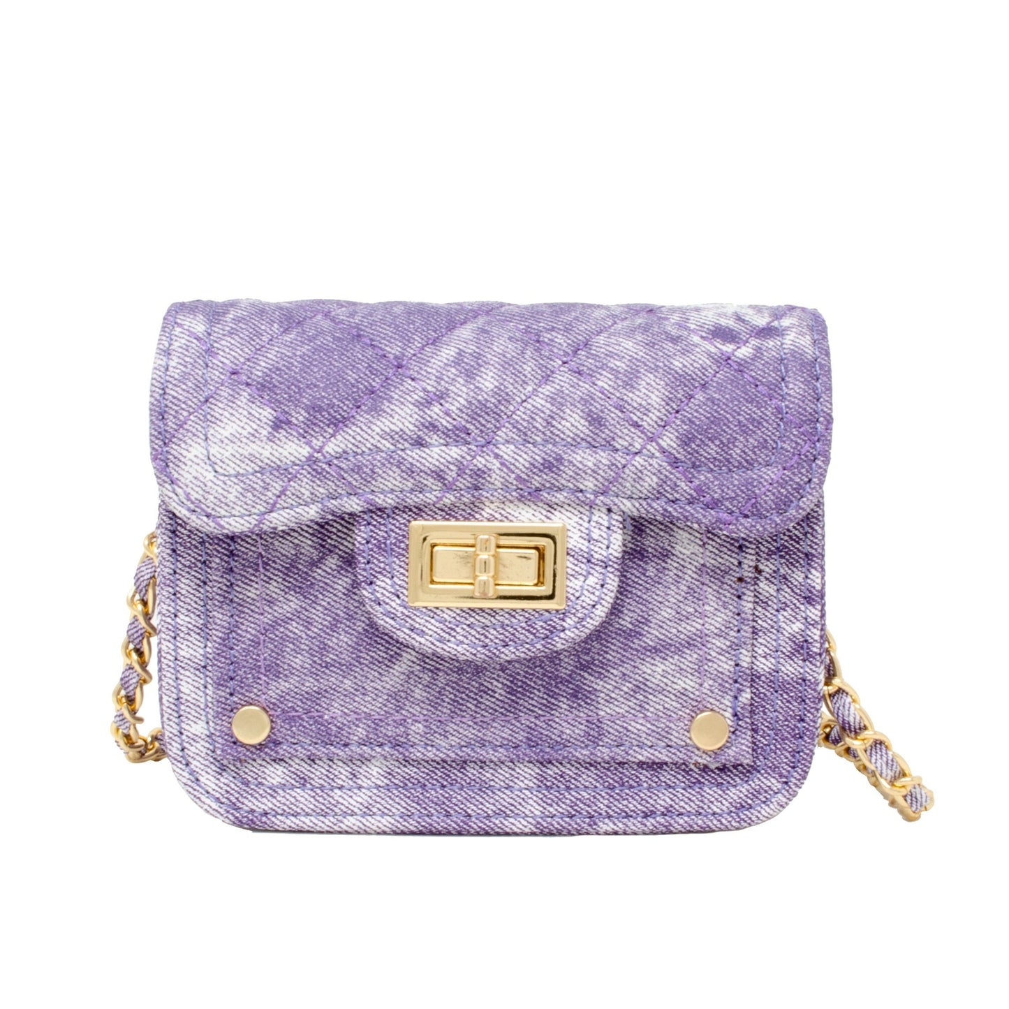 Tie Dye Quilted Denim Handbag