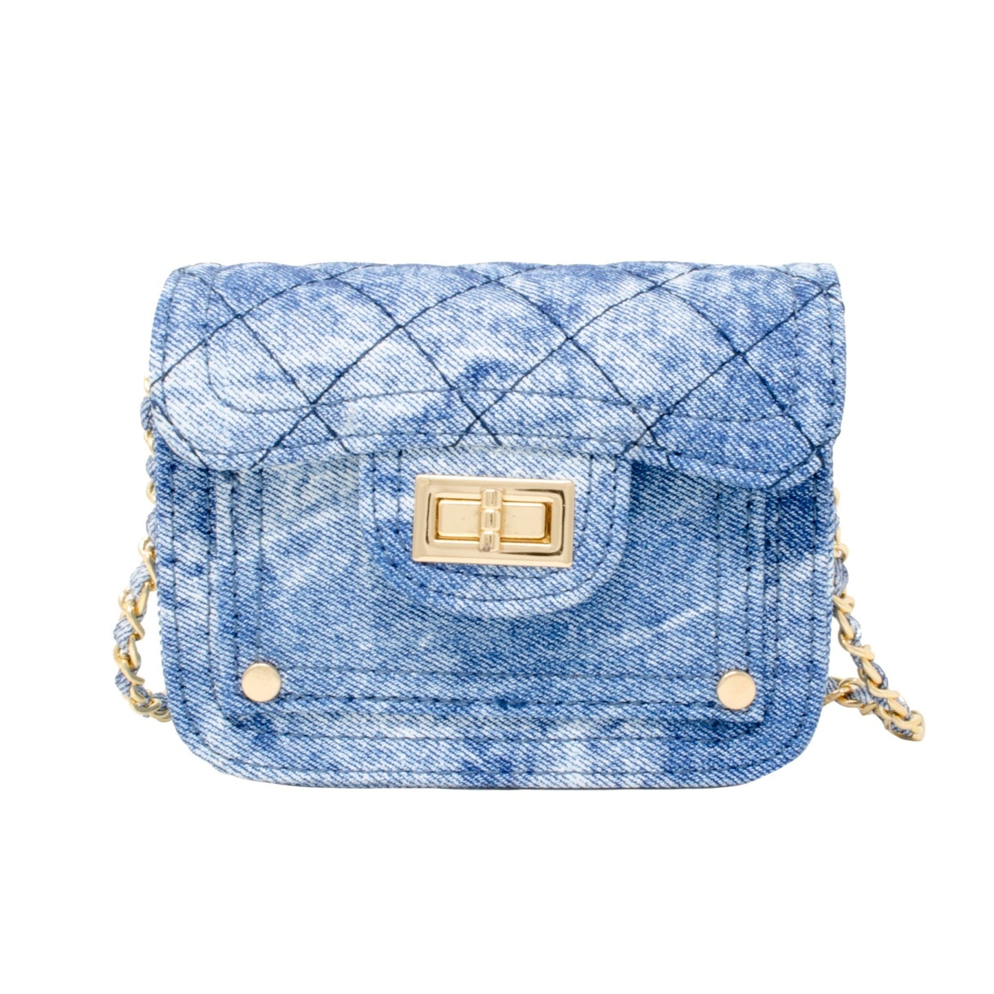 Tie Dye Quilted Denim Handbag