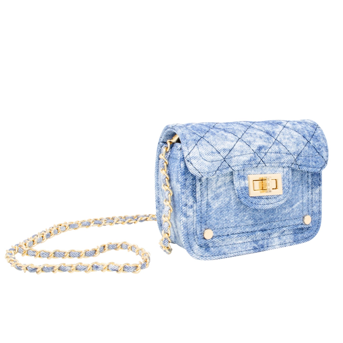 Tie Dye Quilted Denim Handbag