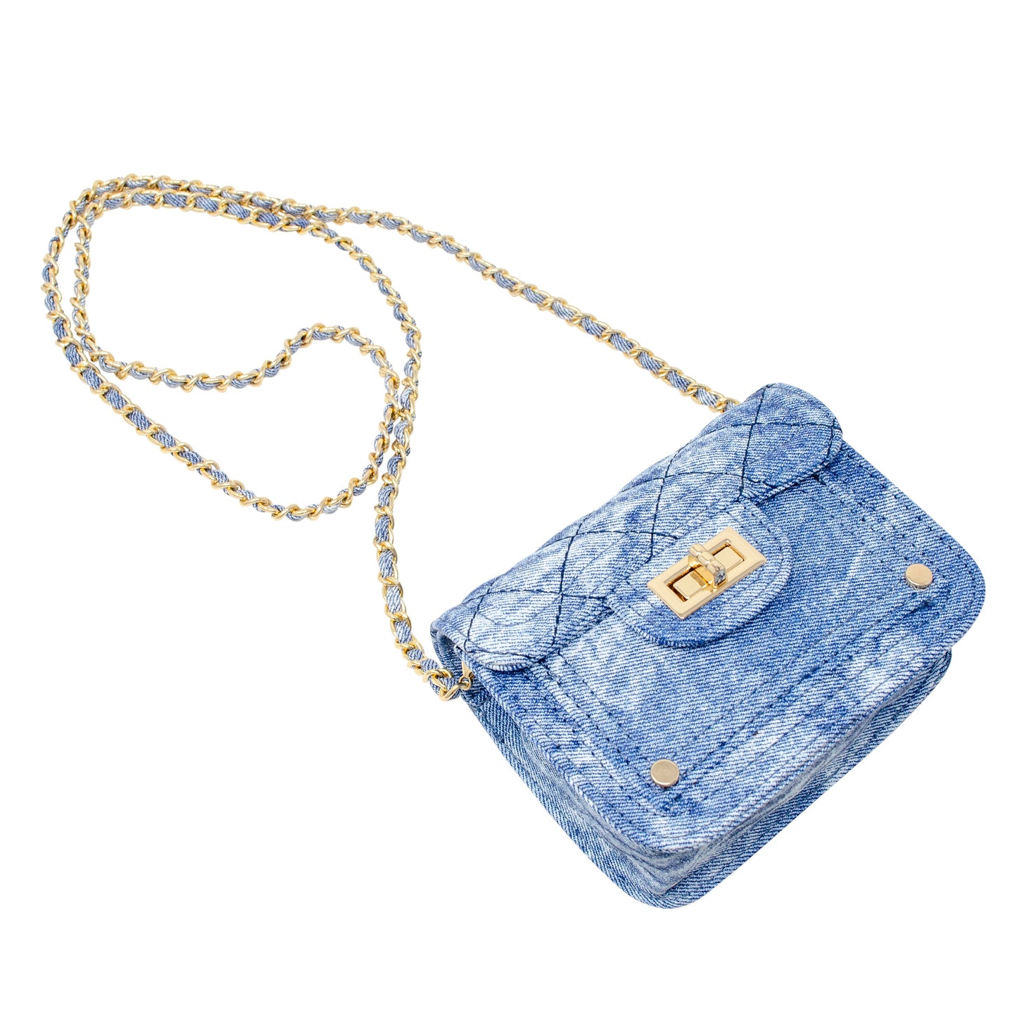 Tie Dye Quilted Denim Handbag