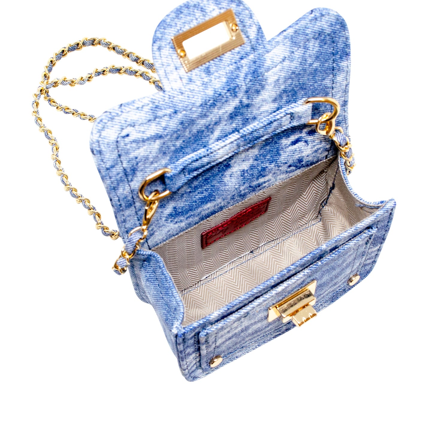 Tie Dye Quilted Denim Handbag