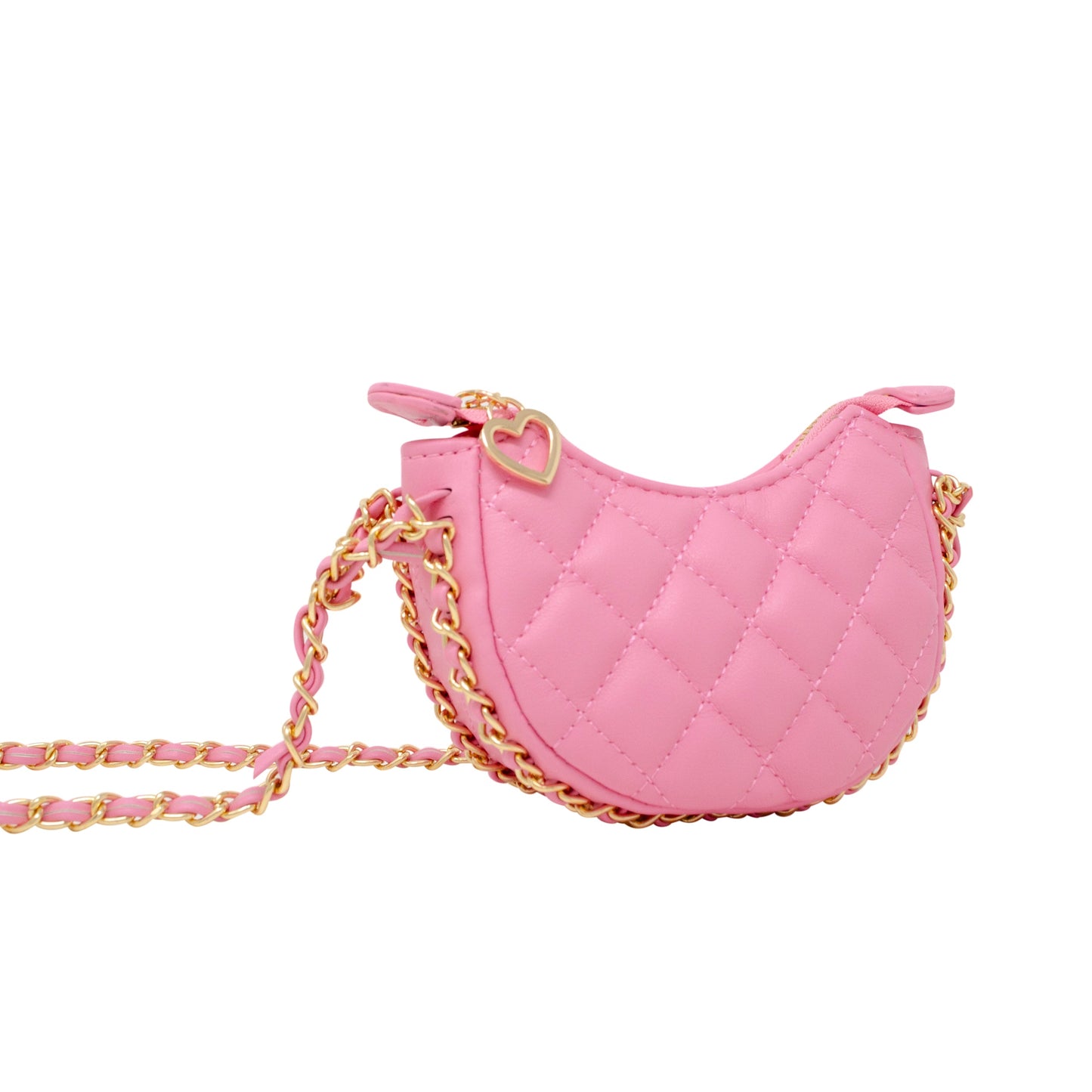 Girls Tiny Quilted Chain Wrapped Hobo Bag